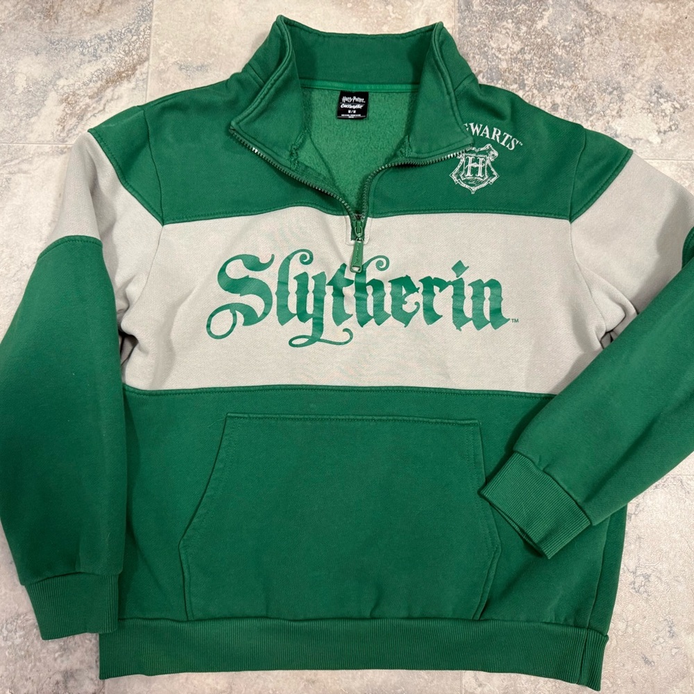 Cakeworthy Slytherin Quarter-Zip Pullover Sweater